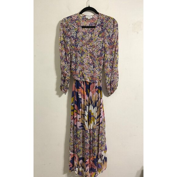 Seraphine Maternity Dress Long Sleeve Floral Midi Nursing Access size US 10 - Picture 3 of 14